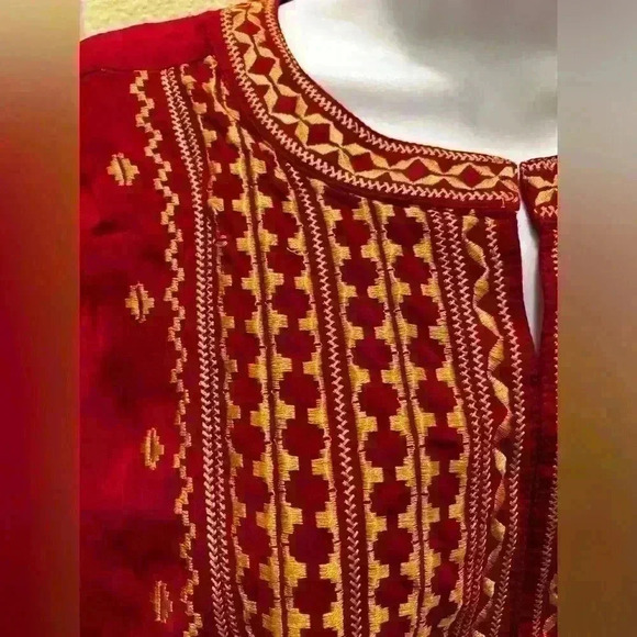 Roman’s Embroidered Boho Tunic Classic Red Sz 2X - Picture 3 of 6